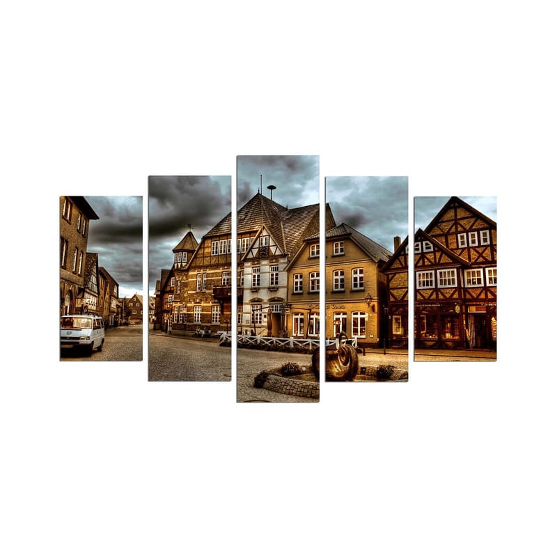 Dekorativ MDF-målning 5-Delar 20x60 cm, Flerfärgad