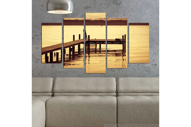 Dekorativ MDF-målning 5-Delar 20x60 cm - Flerfärgad - Inredning - Tavlor & posters - Canvastavla