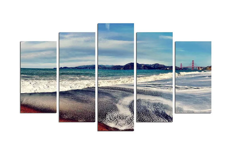 Dekorativ MDF-målning 5-Delar 20x60 cm, Flerfärgad