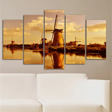 Dekorativ MDF-målning 5-Delar 20x60 cm - Flerfärgad - Inredning - Tavlor & posters - Canvastavla