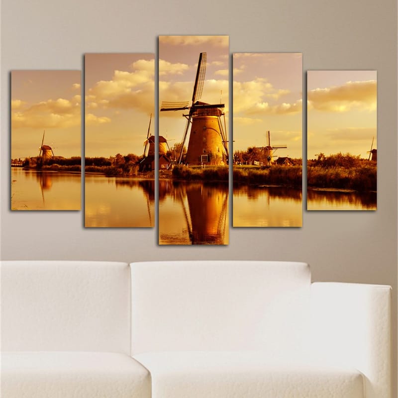 Dekorativ MDF-målning 5-Delar 20x60 cm - Flerfärgad - Inredning - Tavlor & posters - Canvastavla