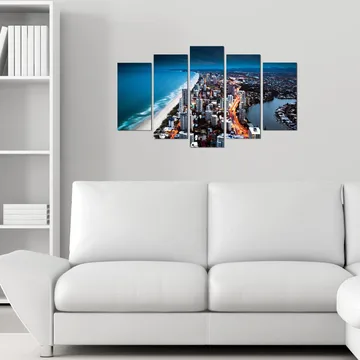 Dekorativ MDF-målning 5-Delar 20x60 cm - Flerfärgad - Inredning - Tavlor & posters - Canvastavla
