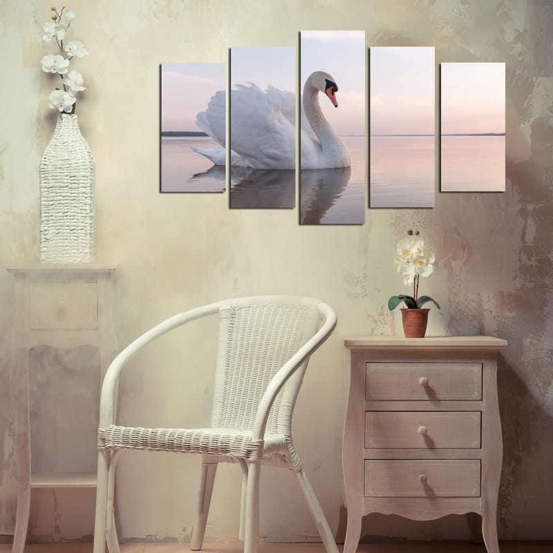 Dekorativ MDF-målning 5-Delar 20x60 cm - Flerfärgad - Inredning - Tavlor & posters - Canvastavla