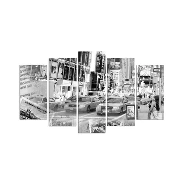 Dekorativ MDF-målning 5-Delar 20x60 cm - Flerfärgad - Inredning - Tavlor & posters - Canvastavla