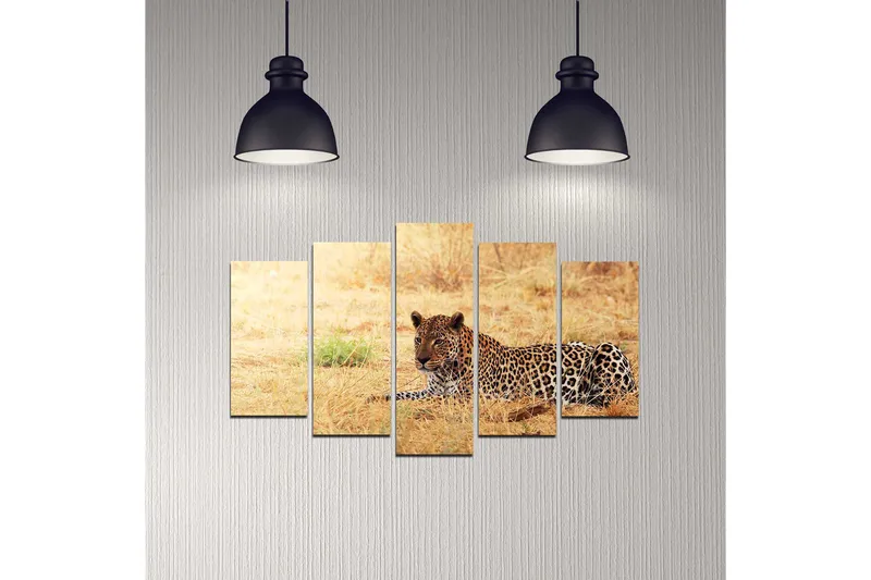 Dekorativ MDF-målning 5-Delar 20x60 cm - Flerfärgad - Inredning - Tavlor & posters - Canvastavla