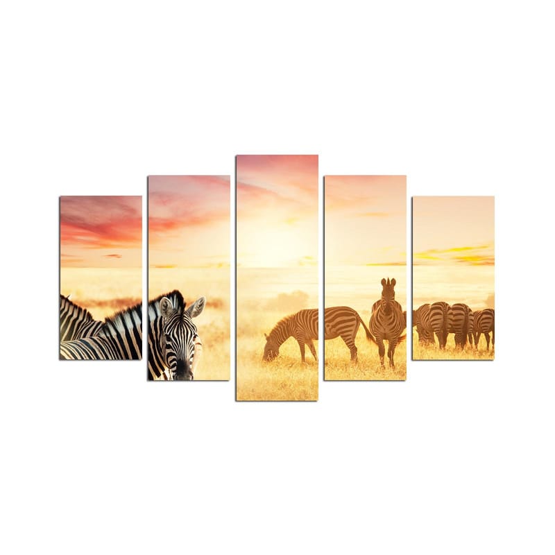 Dekorativ MDF-målning 5-Delar 20x60 cm, Flerfärgad