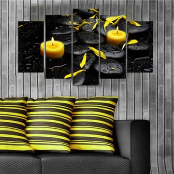 Dekorativ MDF-målning 5-Delar 20x60 cm - Flerfärgad - Inredning - Tavlor & posters - Canvastavla