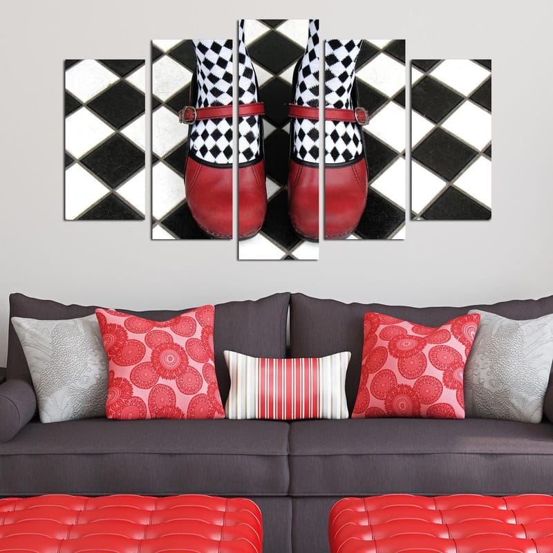 Dekorativ MDF-målning 5-Delar 20x60 cm - Flerfärgad - Inredning - Tavlor & posters - Canvastavla