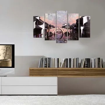 Dekorativ MDF-målning 5-Delar 20x60 cm - Flerfärgad - Inredning - Tavlor & posters - Canvastavla