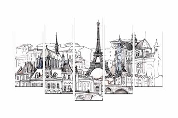 Dekorativ MDF-målning 5 Delar - Flerfärgad - Inredning - Tavlor & posters - Canvastavla