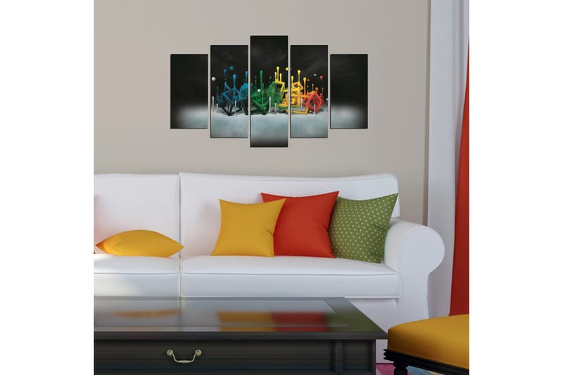 Dekorativ MDF-målning 5 Delar - Flerfärgad - Inredning - Tavlor & posters - Canvastavla