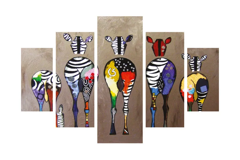 Dekorativ MDF-målning 5 Delar - Flerfärgad - Inredning - Tavlor & posters - Canvastavla