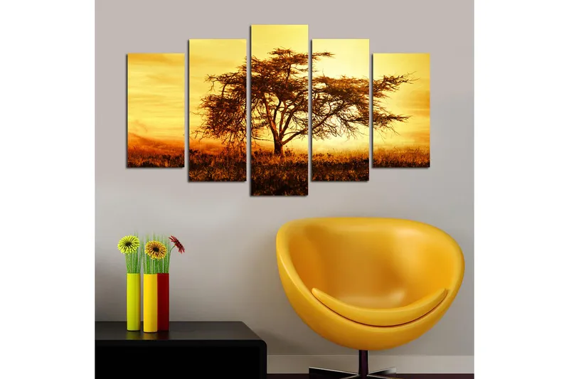 Dekorativ MDF-målning 5 Delar - Flerfärgad - Inredning - Tavlor & posters - Canvastavla