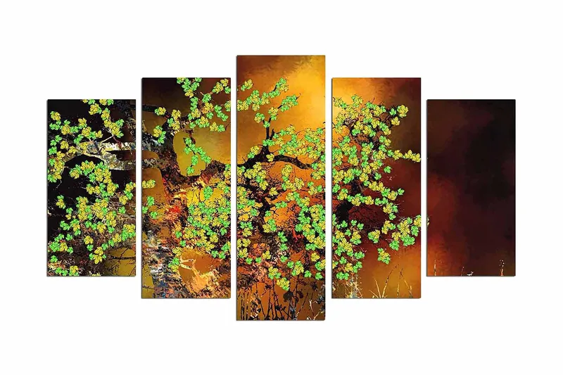 Dekorativ MDF-målning 5 Delar - Flerfärgad - Inredning - Tavlor & posters - Canvastavla