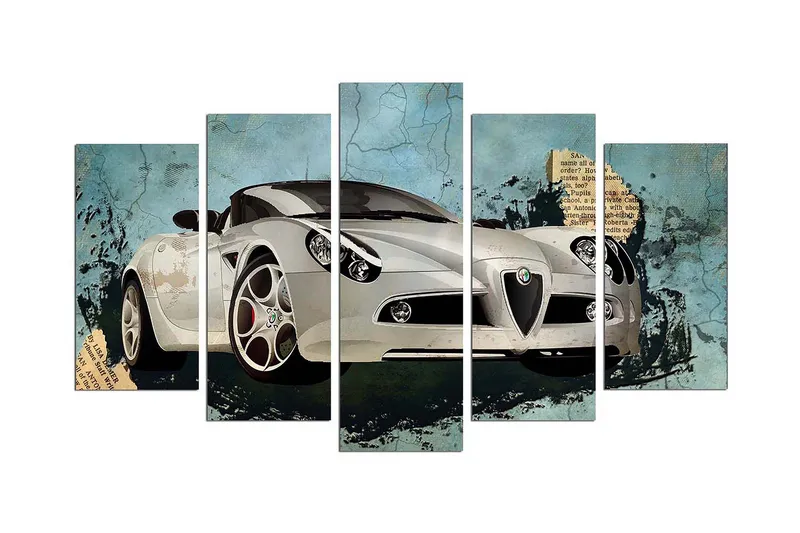 Dekorativ MDF-målning 5 Delar - Flerfärgad - Inredning - Tavlor & posters - Canvastavla