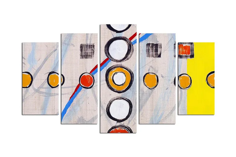 Dekorativ MDF-målning 5 Delar - Flerfärgad - Inredning - Tavlor & posters - Canvastavla