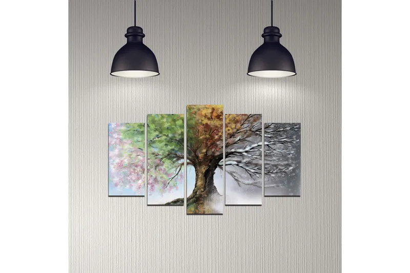 Dekorativ MDF-målning 5 Delar - Flerfärgad - Inredning - Tavlor & posters - Canvastavla