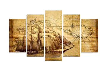 Dekorativ MDF-målning 5 Delar - Flerfärgad - Inredning - Tavlor & posters - Canvastavla