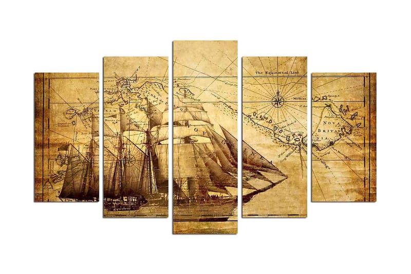 Dekorativ MDF-målning 5 Delar - Flerfärgad - Inredning - Tavlor & posters - Canvastavla