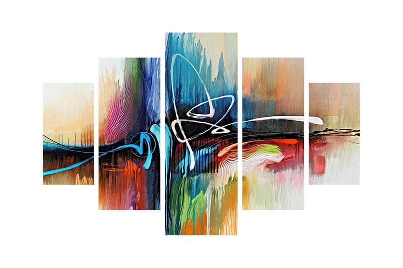 Dekorativ MDF-målning 5 Delar, Flerfärgad