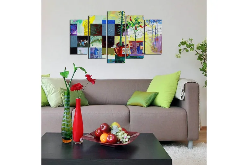 Dekorativ MDF-målning 5 Delar - Flerfärgad - Inredning - Tavlor & posters - Canvastavla