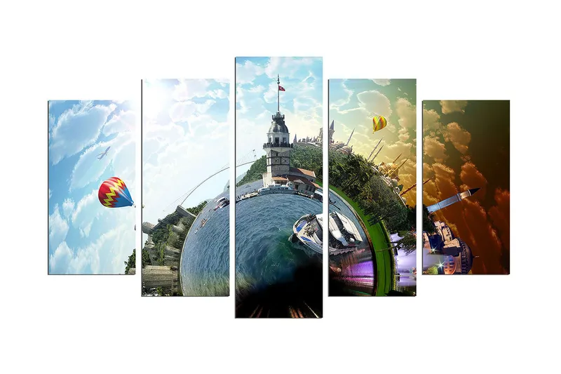 Dekorativ MDF-målning 5 Delar - Flerfärgad - Inredning - Tavlor & posters - Canvastavla