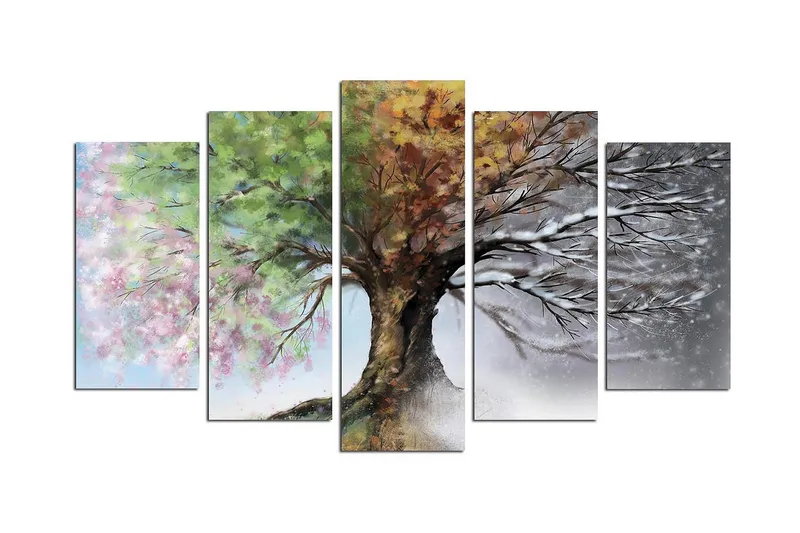Dekorativ MDF-målning 5 Delar, Flerfärgad
