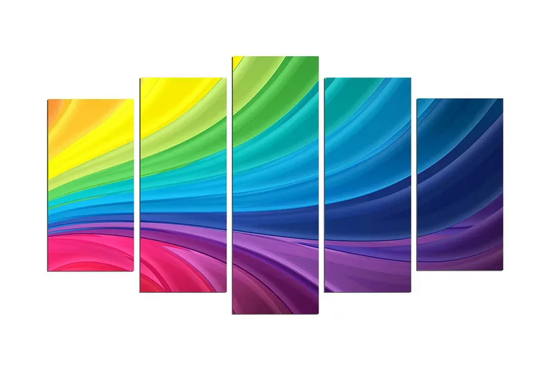 Dekorativ MDF-målning 5 Delar - Flerfärgad - Inredning - Tavlor & posters - Canvastavla