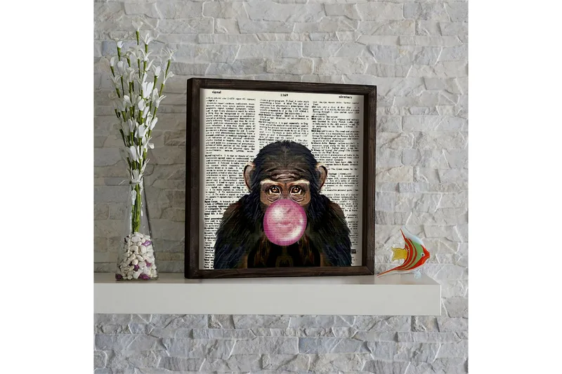 Dekorativ MDF-målning - Grå/Brun/Vit/Svart/Rosa - Inredning - Tavlor & posters - Canvastavla