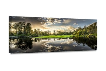 Green Sunset Tavla Canvas Flerfärgad 150X60 - 60x150cm - Inredning - Tavlor & posters - Canvastavla