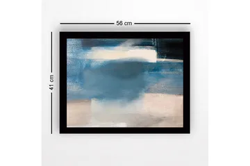 Inramad Canvastavla i trä - 41x56 cm - Abstrakt komposition med mjuka blå nyanser - Blå / Ljusgrå / Vit - Inredning - Tavlor & posters - Canvastavla
