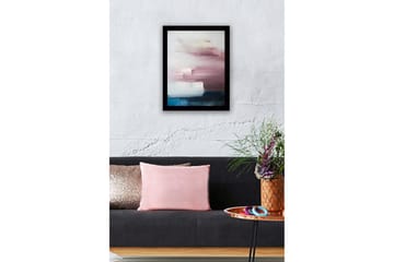 Inramad Canvastavla i trä - 41x56 cm - Abstrakt komposition med mjuka färgövergångar - Ljusblå / Rosa / Mörkblå - Inredning - Tavlor & posters - Canvastavla