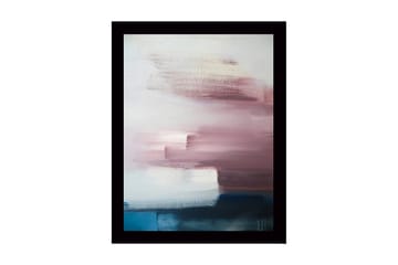 Inramad Canvastavla i trä - 41x56 cm - Abstrakt komposition med mjuka färgövergångar - Ljusblå / Rosa / Mörkblå - Inredning - Tavlor & posters - Canvastavla