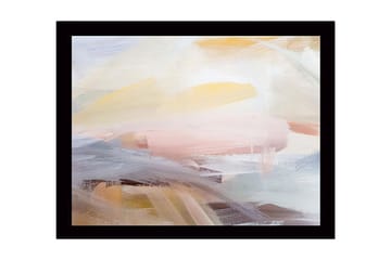 Inramad Canvastavla i trä - 41x56 cm - Abstrakt komposition med mjuka färgövergångar - Ljusgul / Ljusrosa / Ljusblå - Inredning - Tavlor & posters - Canvastavla