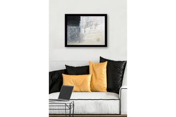Inramad Canvastavla i trä - 41x56 cm - Abstrakt komposition med svarta och vita nyanser - Svart / Vit / Grå - Inredning - Tavlor & posters - Canvastavla