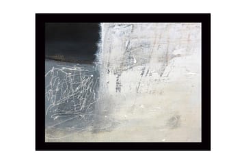 Inramad Canvastavla i trä - 41x56 cm - Abstrakt komposition med svarta och vita nyanser - Svart / Vit / Grå - Inredning - Tavlor & posters - Canvastavla