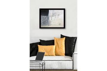 Inramad Canvastavla i trä - 41x56 cm - Abstrakt komposition med svarta och vita nyanser - Svart / Vit / Grå - Inredning - Tavlor & posters - Canvastavla