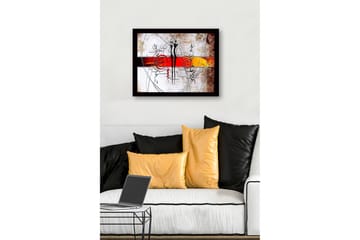 Inramad Canvastavla i trä - 41x56 cm - Abstrakt komposition med två stiliserade figurer i samspel - Röd / Svart / Orange - Inredning - Tavlor & posters - Canvastavla