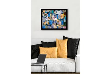 Inramad Canvastavla i trä - 41x56 cm - Färgglad mosaik av keramiska plattor - Blå / Grön / Orange - Inredning - Tavlor & posters - Canvastavla