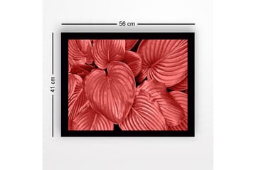 Inramad Canvastavla i trä - 41x56 cm - Färgglada blad i olika nyanser av röd - Röd / Svart - Inredning - Tavlor & posters - Canvastavla