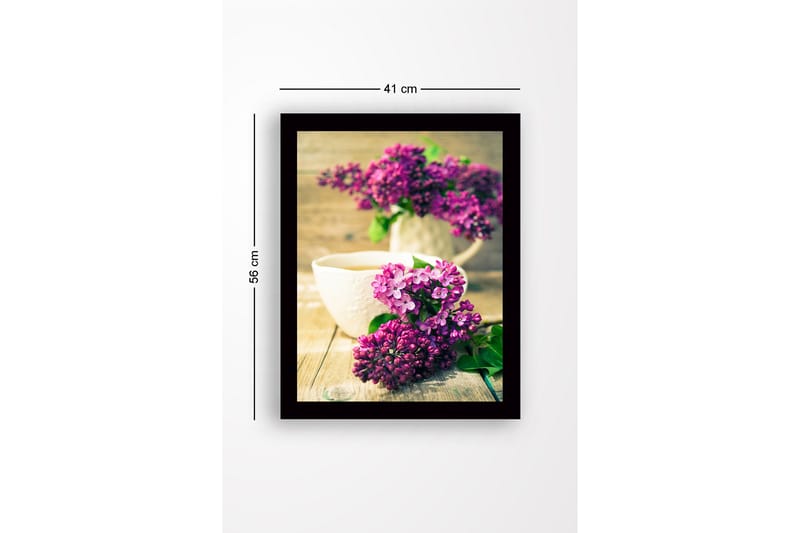 Inramad Canvastavla i trä - 41x56 cm - Färgrik bukett av syrener - Lila / Grön - Inredning - Tavlor & posters - Canvastavla