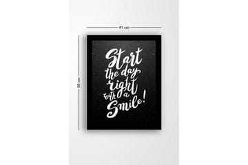 Inramad Canvastavla i trä - 41x56 cm - Inspirerande citat med handskriven typografi - Svart / Vit - Inredning - Tavlor & posters - Canvastavla
