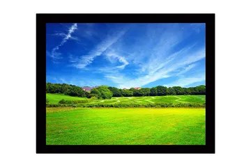 Inramad Canvastavla i trä - 41x56 cm - Lummig landskap med grönskande ängar och blå himmel - Grön / Blå - Inredning - Tavlor & posters - Canvastavla