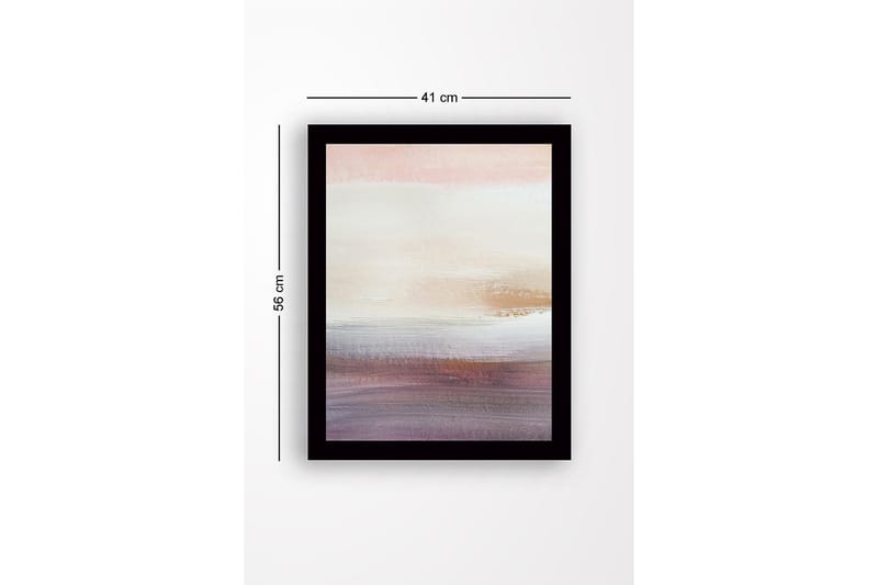 Inramad Canvastavla i trä - 41x56 cm - Mjuk abstrakt landskapskomposition med subtila färgövergångar - Ljusrosa / Beige / Lila - Inredning - Tavlor & posters - Canvastavla