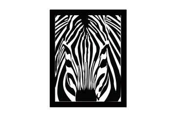 Inramad Canvastavla i trä - 41x56 cm - Stiliserad zebra med kontrasterande svarta och vita linjer - Svart / Vit - Inredning - Tavlor & posters - Canvastavla