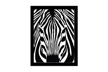 Inramad Canvastavla i trä - 41x56 cm - Stiliserad zebra med kontrasterande svarta och vita linjer - Svart / Vit - Inredning - Tavlor & posters - Canvastavla