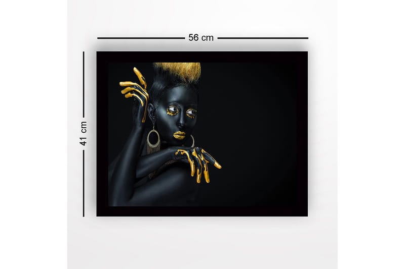 Inramad Canvastavla i trä - 41x56 cm - Svart och guldklädd modell med dramatiska poser - Svart / Guld - Inredning - Tavlor & posters - Canvastavla