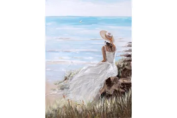 Lady On The Beach Oljemålning 90x120 cm - Inredning - Tavlor & posters - Canvastavla