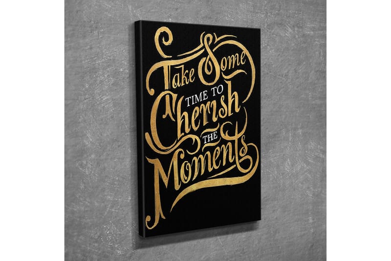 Liten Canvastavla 30x40 cm - Inspirerande citat i elegant typografi - Guld / Svart - Inredning - Tavlor & posters - Canvastavla