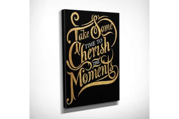 Liten Canvastavla 30x40 cm - Inspirerande citat i elegant typografi - Guld / Svart - Inredning - Tavlor & posters - Canvastavla